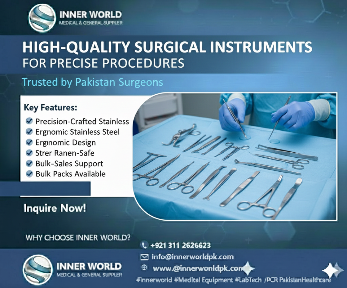 Surgical instruments and hospital supplies by InnerWorldPK Pakistan