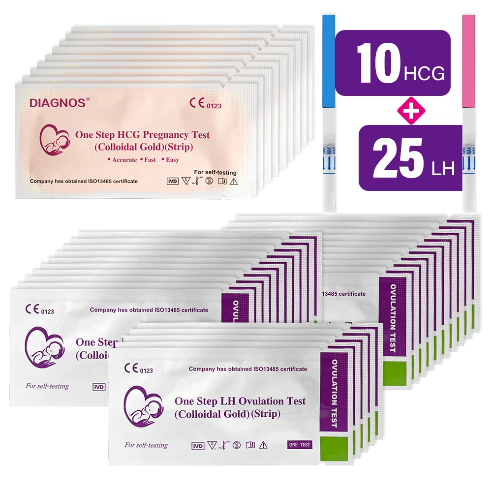 Fertility Combo Pack: 25 Ovulation (LH) & 10 Pregnancy (hCG) Test Strips - Image 2