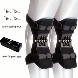 Ergonomic knee brace with 4 springs and adjustable stabilizer pad - 2 pack
