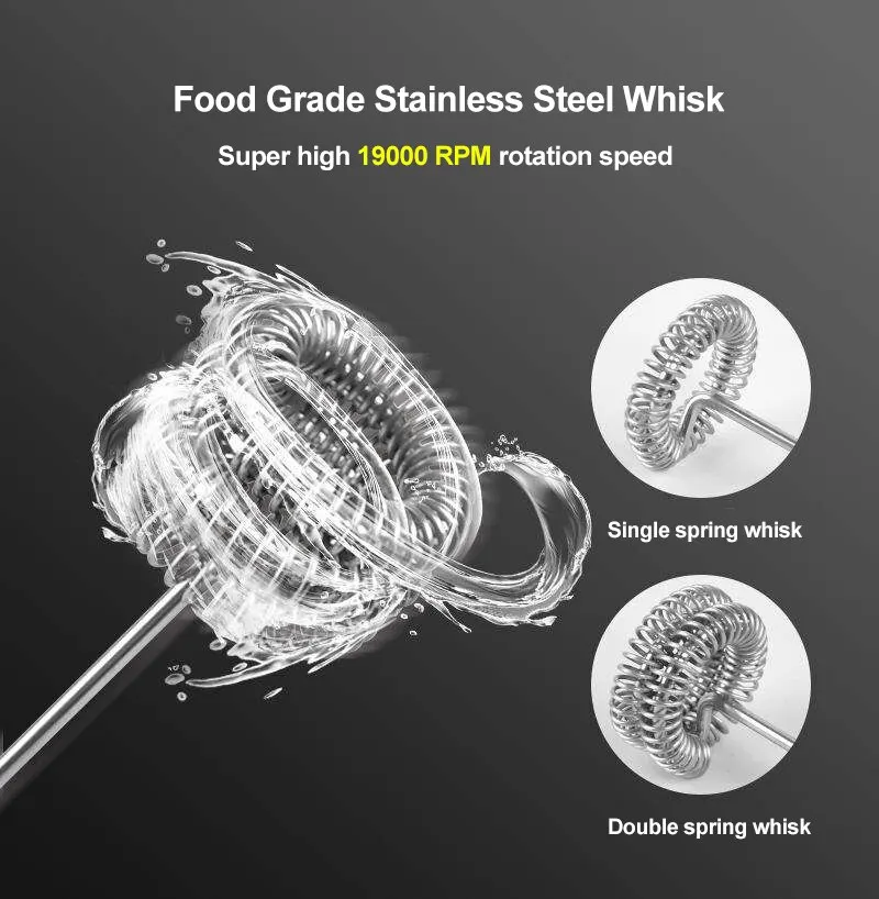 Electric Milk Frother Kitchen Drink Foamer Mixer Stirrer Coffee Cappuccino Creamer Whisk Frothy Blend Egg Beater - Image 4