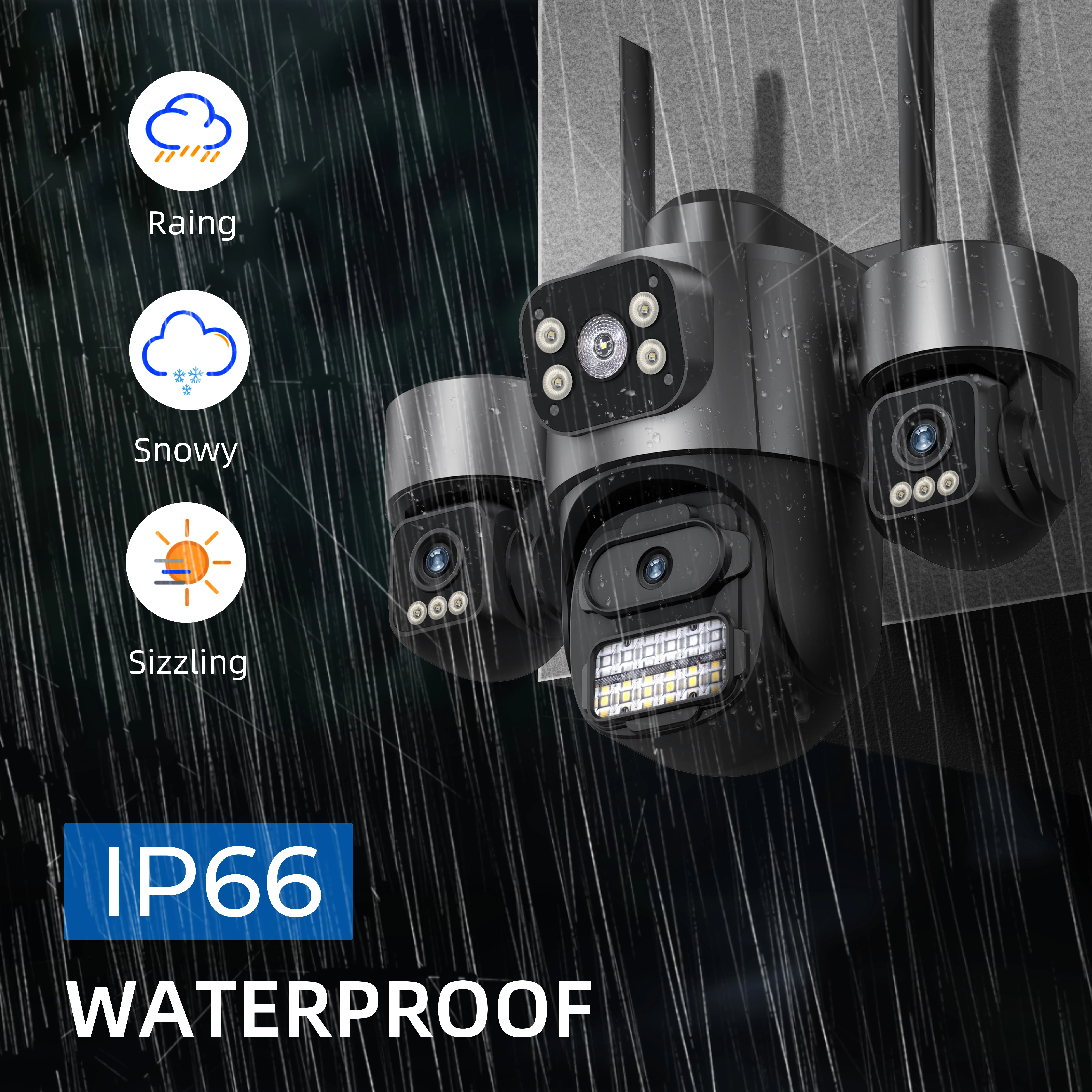 Hot Sale iCsee 3 Lens 3 Screen WiFi Camera 360° Auto Tracking Waterproof Outdoor CCTV, WiFi Security Cam ICsee Surveillance - Image 6