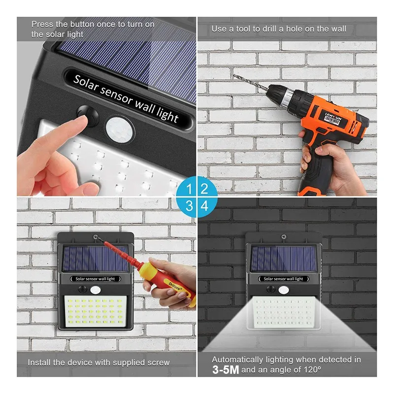 6/30 LED Solar Light PIR Motion Sensor Wall Light Outdoor Solar Lamp Waterproof Solar Powered Sunlight Street Lamp Garden Decor - Image 6