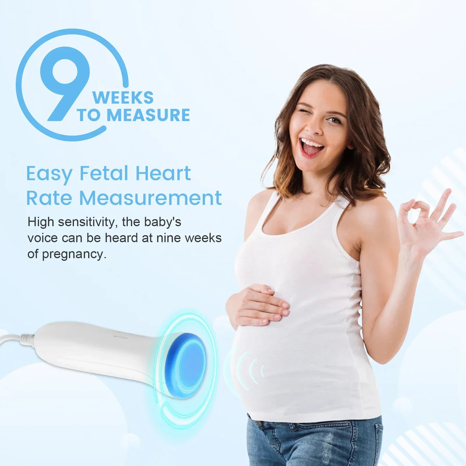3MHz Doppler Fetal Monitor Baby Heartbeat Monitor Pregnancy Digital Fetal Doppler Stethoscope Baby Heart Beat Detector for Mom - Image 2